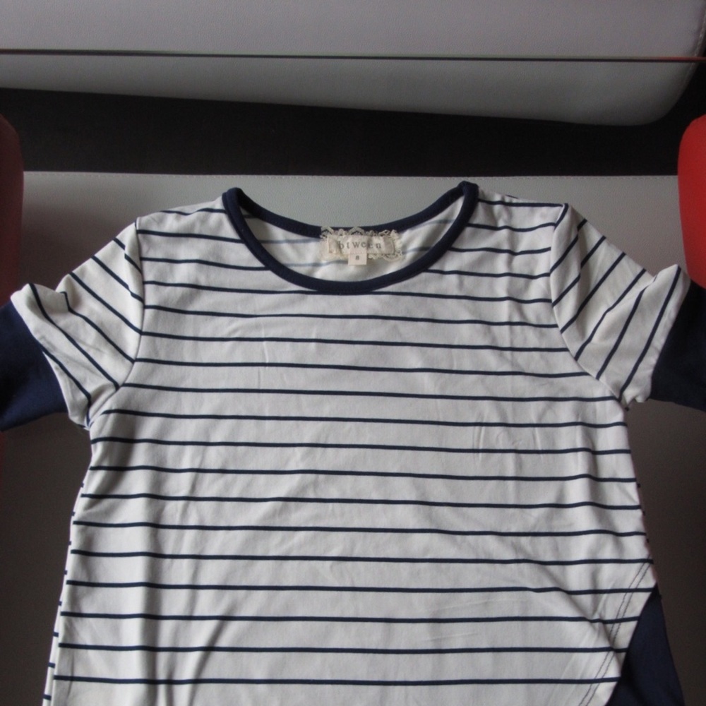 Blue stripes layered shirt girls